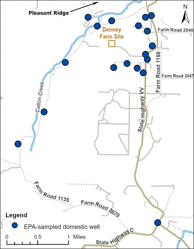 image of Figure 2 Denney farm domestic wells sampled