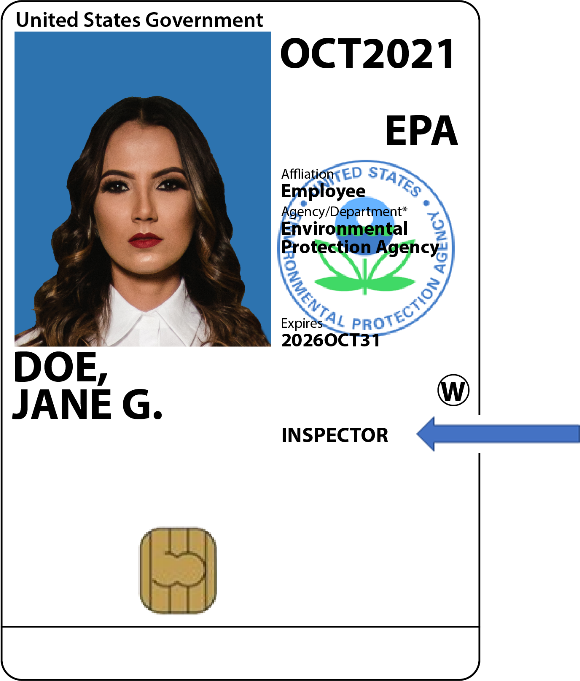 Image of PIV badge inspector credentials