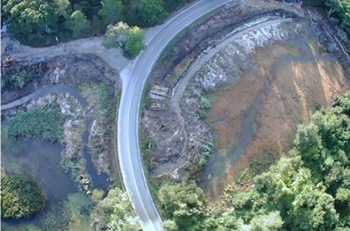 Dammed cranberry bog restoration in process in the Child’s River. This SNEP-funded project aims to restore this bog to its natural state as a wetland. Photo credit: Carriage Shop RD Pond Stream Diversion, courtesy