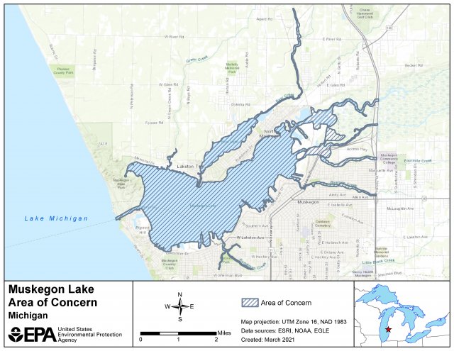 Muskegon Lake AOC Boundary Image