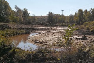 Fall 2013: Meandering reconstructed stream bed in Phase Two of Partridge Creek.