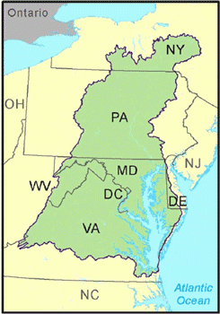 Chesapeake Bay Watershed Map