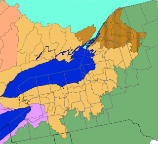 Great Lakes Basin Map detail of northeast portion