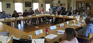 Photo of a meeting roundtable
