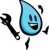 Flo, the WaterSense cartoon water drop holding a wrench