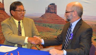 Tribal and EPA Representative handshake