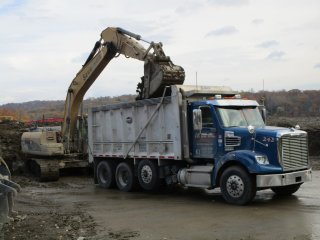 Truck Loading Processed Sediment in Staging Area – November 2016.jpg