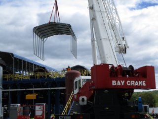 Crane Lift to Install Canopy Over Filter Presses to Protect the Equipment – May 2017