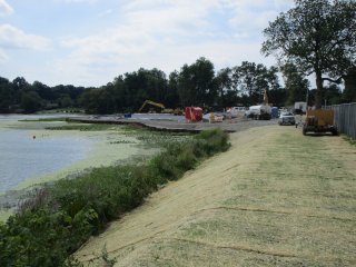 Preparation of Work Area Including View of Installed Sheet Pile – August 2016