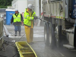 Truck Decontamination Prior to Hauling Processed Sediment Off-site for Disposal – June 2017