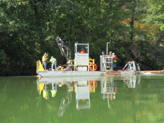 Installation of Island Area Turbidity Curtain – October 2016