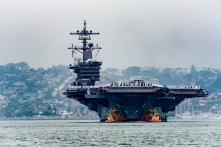 The USS Carl Vinson, an aircraft carrier powered by two nuclear reactors, is docked near San Diego, California