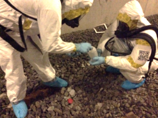 Sampling team wearing personal protective equipment