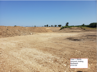 Zone 1 after the waste was removed and relocated to Zone 5.