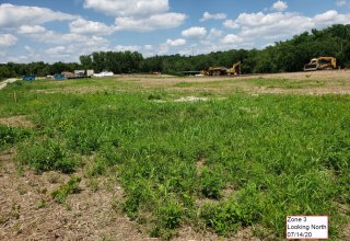 Garland Road landfill zone 3 looking north and vegetative cover established to stabilize the cover surface.