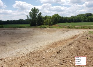 Garland road landfil, Zone 1 excavated; increasing stormwater storage and potential for wetland.