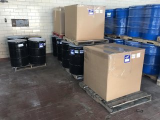 Lithium ion batteries properly packaged for shipment at Bettery and Electronics Recycling Inc