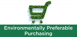 Environmentally Preferable Purchasing with shopping cart image from leaves