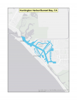 Map of Huntington Harbor and Sunset Bay no-discharge zones