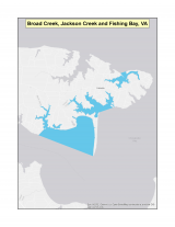 Map of Broad Creek, Jackson Creek and Fishing Bay, VA no-discharge zone