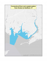 Map of no-discharge zone in eastern Connecticut