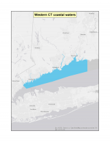 Map of western coastal Connecticut no-discharge zone