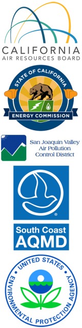 CATI Partner Logos: CA Air Resources Board, CA Energy Commission, San Joaquin Valley Air Pollution Control District, South Coast AQMD, US EPA