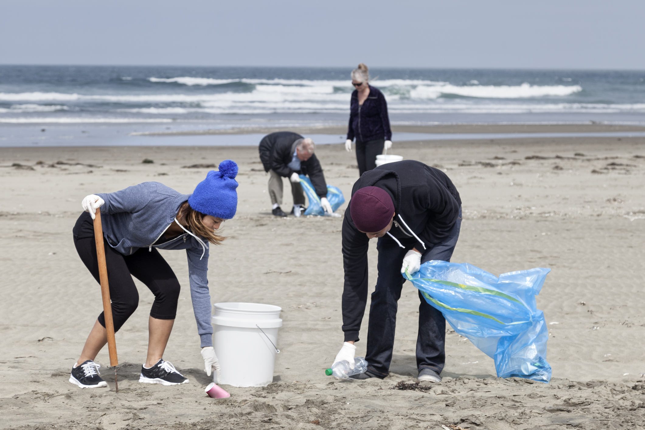 Photo of people monitoring beach