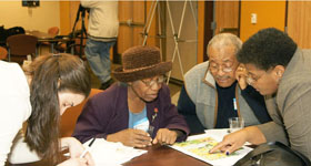 Group of people working together