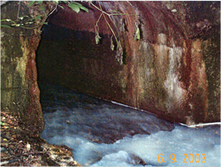 photograph of discharge drain