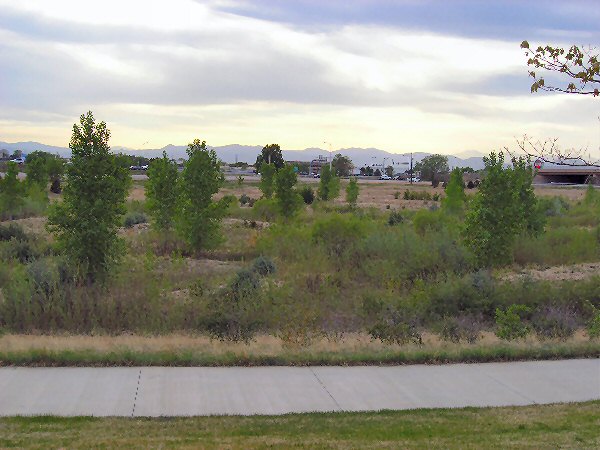 Northfield at Stapleton in Denver, with I-70 in the background