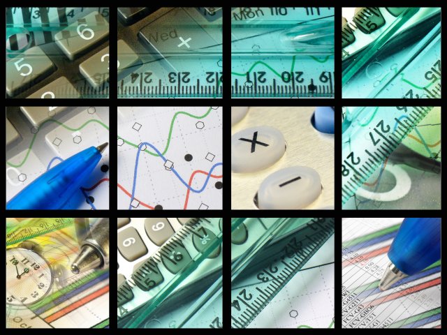 collage showing calculator buttons, ruler, graphs, etc. collage showing calculator buttons, ruler, graphs, etc.