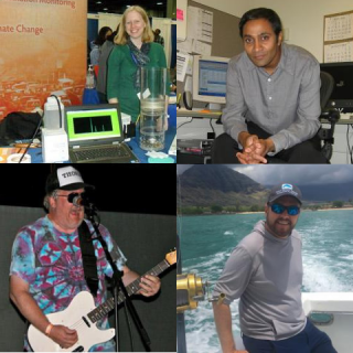 4 photos of researchers in one tile