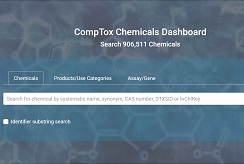 The CompTox Chemicals Dashboard search bar