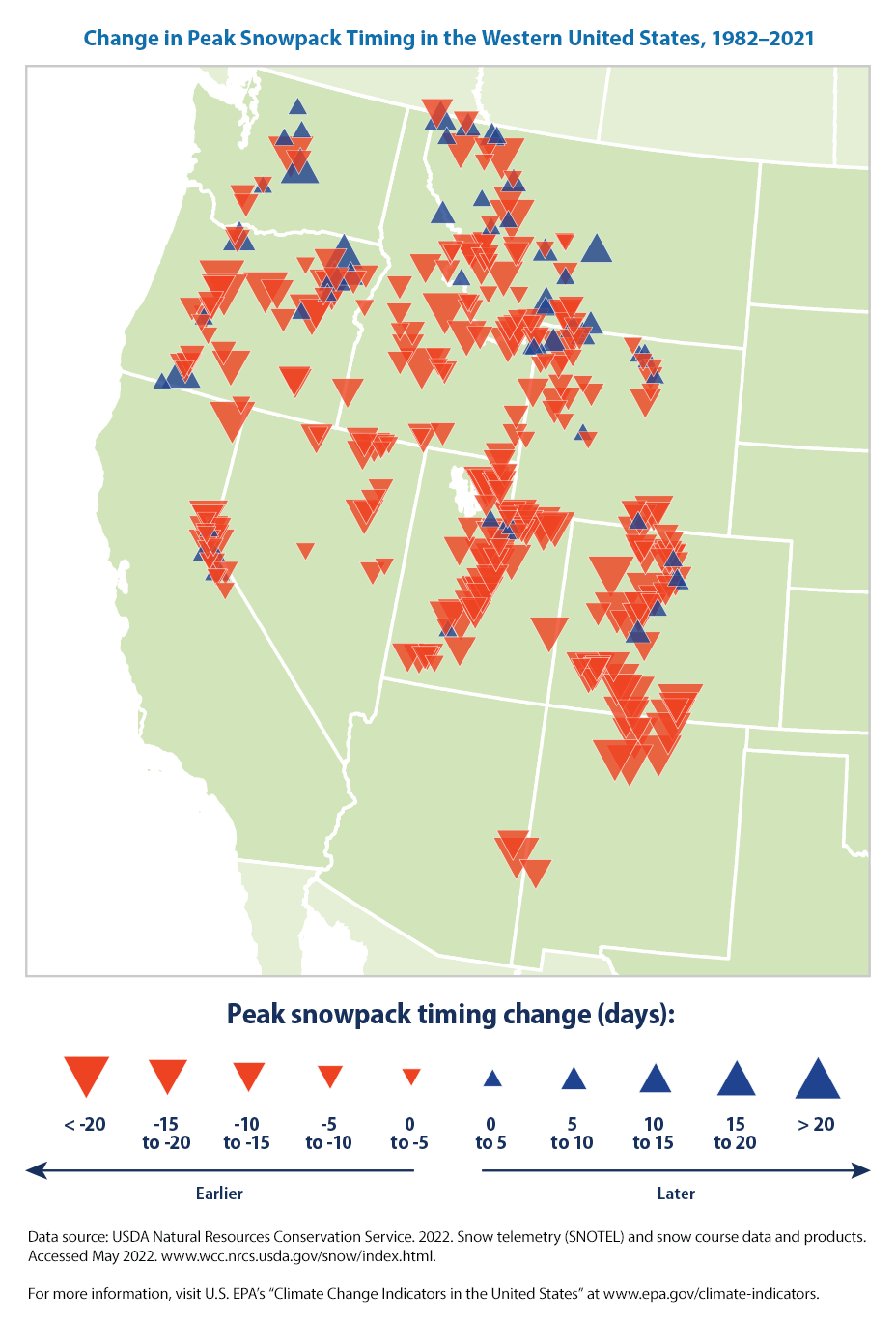 Climate Change Indicators Snowpack US EPA