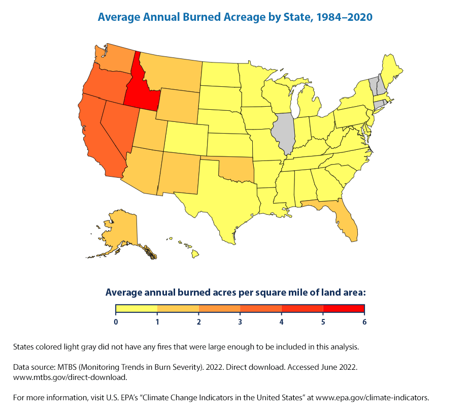 Climate Change Indicators Wildfires US EPA