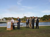 Joe Costa gets ready to hand out wards to six grant winners with projects located in Buzzard's Bay.  Joe Costa gets ready to hand out wards to six grant winners with projects located in Buzzard's Bay.
