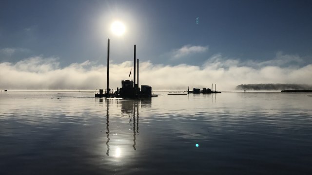 Dredging activities  in the Wire Mill Delta.