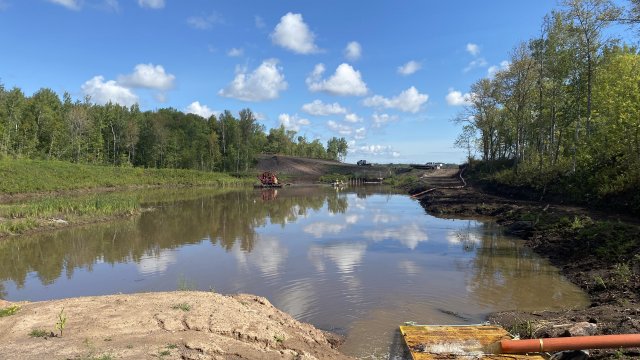 Dredging continues in the Weir Pond.