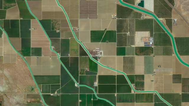 aerial view of agricultural fields