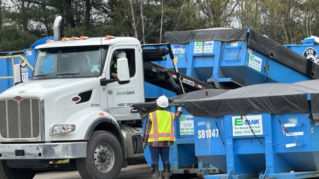 Waste is safely secured and loaded for off-site disposal