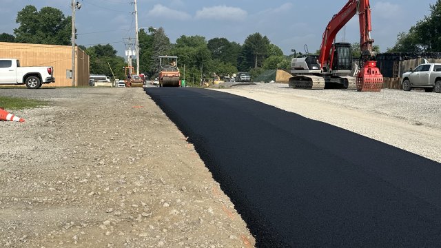 Freshly paved Martin Street