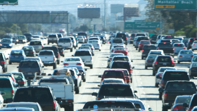 Traffic on busy freeway