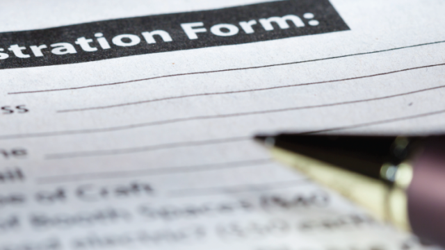 An example of a registration form