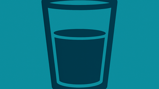 A glass of drinking water