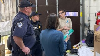 EPA Staff training Customs and Border Control Officers at the Pembina, North Dakota Port of Entry in mobile sampling equipment for pesticide active ingredients.