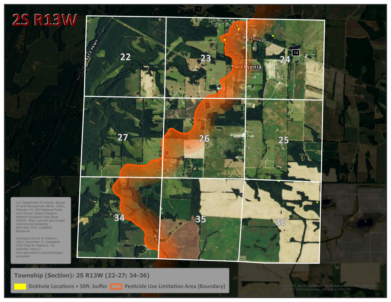 Alabama Sinkhole Locations US EPA