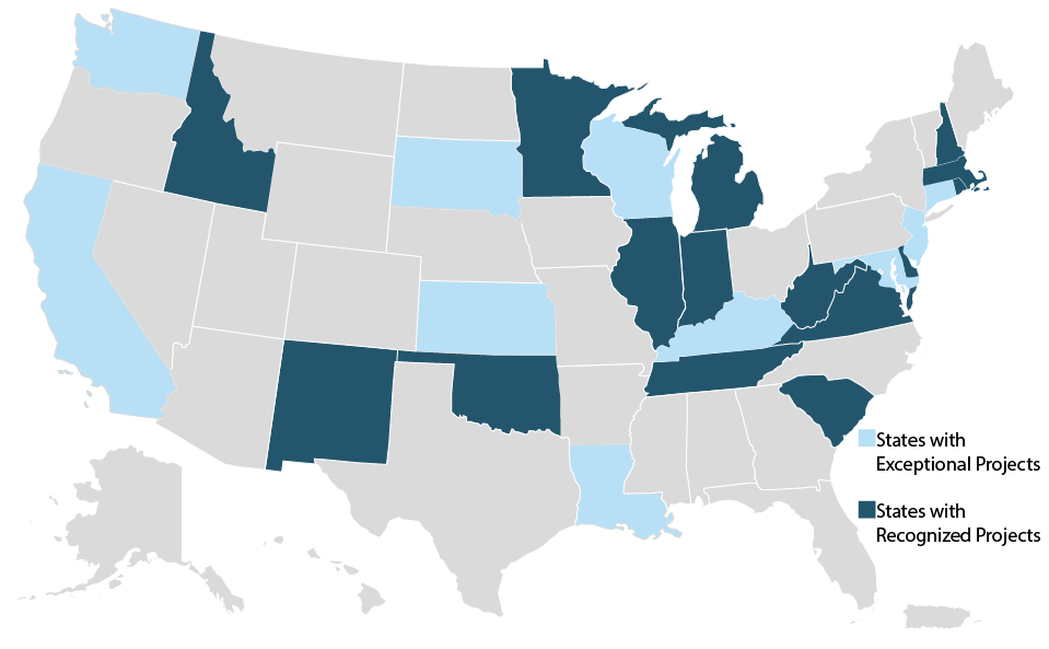 map of 2019 Aquarius Projects