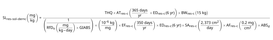 Resident Soil Dermal Noncancer Child