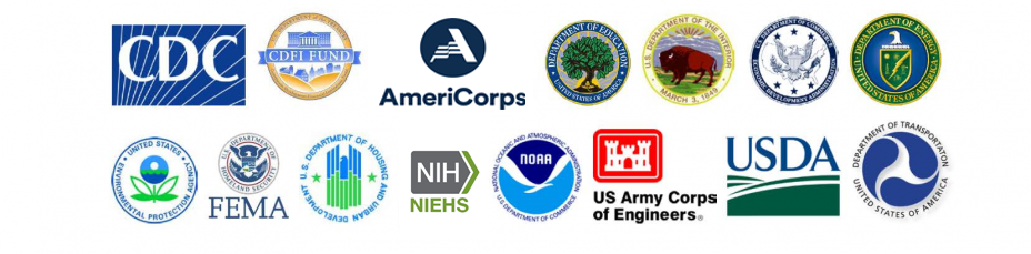 Seals for the 15 federal agencies in the Urban Waters Federal Partnership